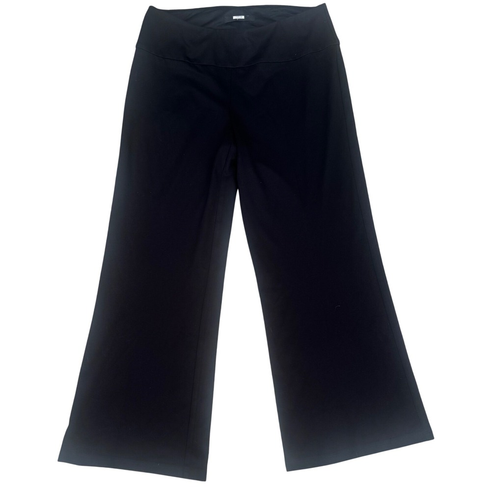 Up! Womens Pants Montreal Black Wide Leg Trousers Stretch Pull On 65818UP 10